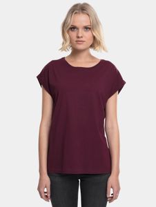 bequemes Urban Classics Damen T-Shirt 140 g/m² mit Baumwolle Bordeaux-Rot