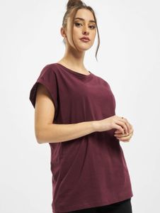 bequemes Urban Classics Damen T-Shirt 140 g/m² mit Baumwolle Bordeaux-Rot