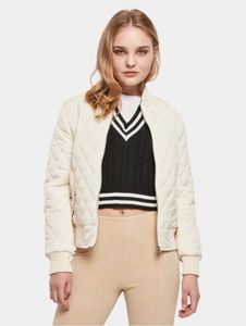 stylische Urban Classics Damen Jacke Reißverschluss Taschen 72 g/m² Ecru-Weiß