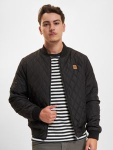 Stylish Urban Classics men's jacket with zippers, pockets, 72 g/m², black