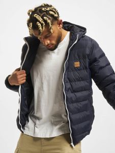 moderne Urban Classics Herren Jacke Reißverschluss Taschen 65 g/m² Blau/Weiß