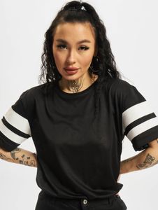 T-shirt femme Urban Classics confortable, maille, 130 g/m², noir/blanc