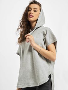 bequemer Urban Classics Damen Hoodie Rippbündchen Kapuze 240 g/m² mit Baumwolle Grau