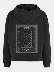 bequemer Thug Life Damen Hoodie große Kapuze Rippstrick 300 g/m² mit Baumwolle Schwarz