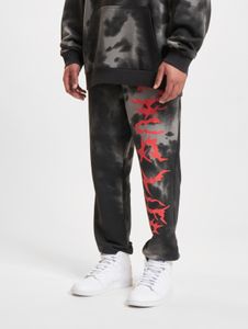 Comfortable Thug Life men's jeans with drawstring pockets, cotton, black