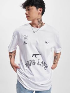 T-shirt oversize homme Casual Thug Life, 240 g/m², coton, blanc