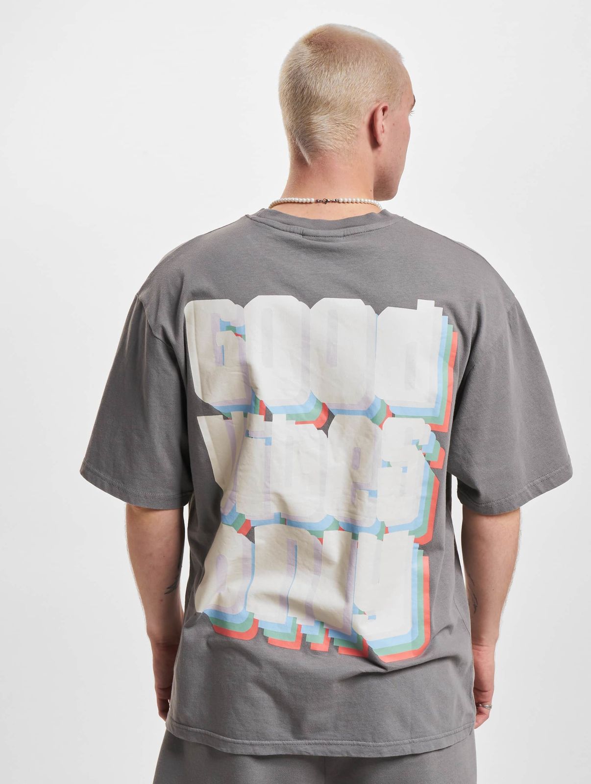 2Y Studios Herren T-Shirt Oversize Baumwolle Grau
