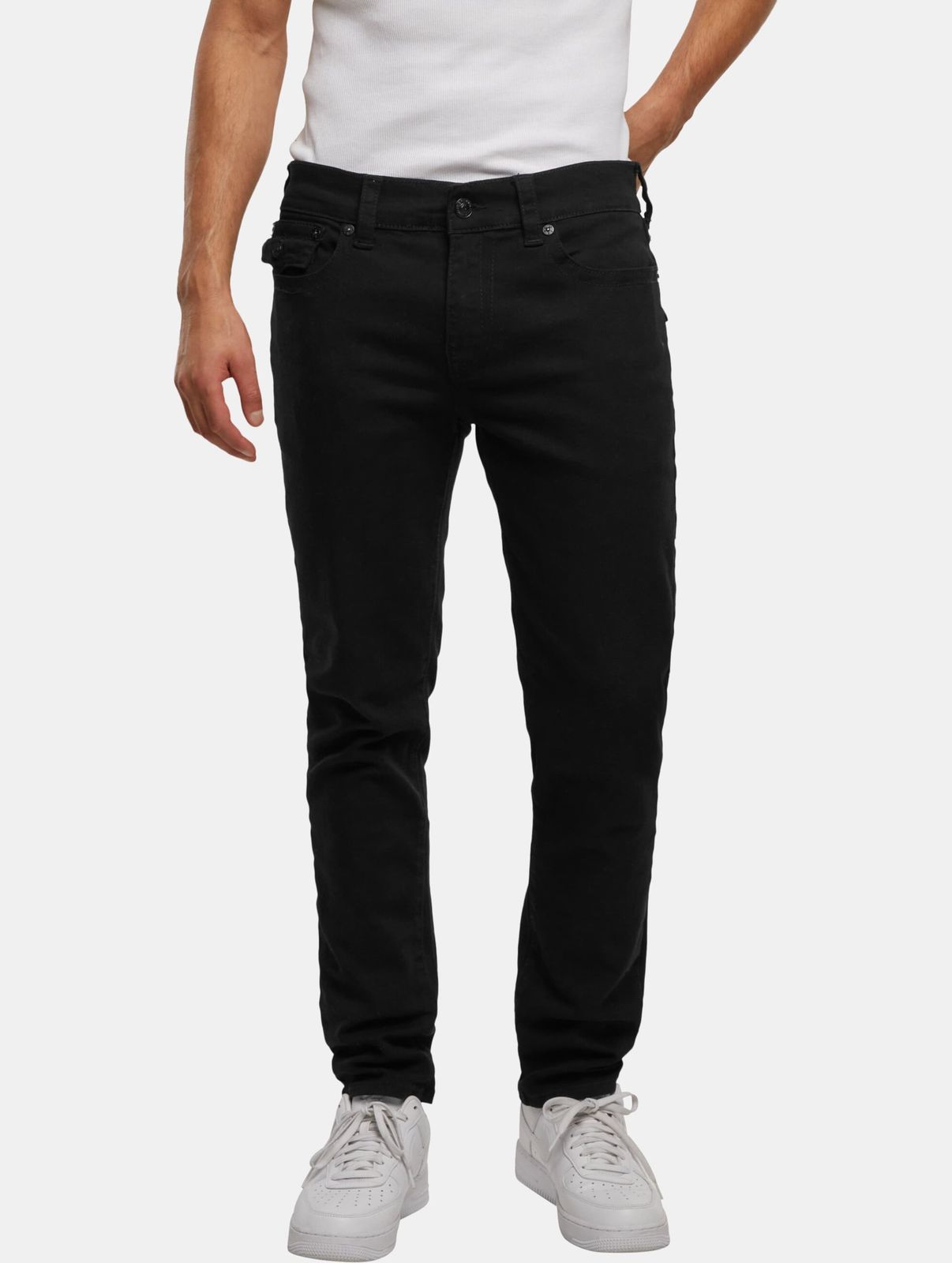 True Religion Herren Jeans Stretch Baumwolle Schwarz