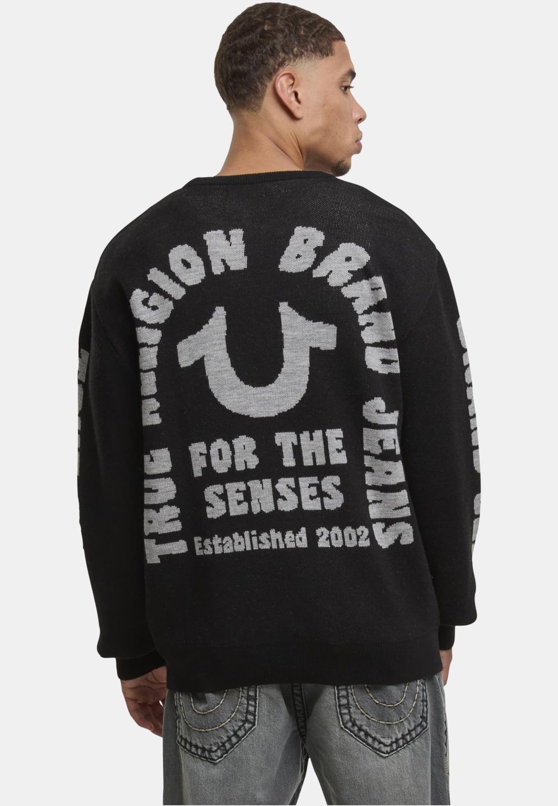 True Religion Herren Sweatshirt Schwarz