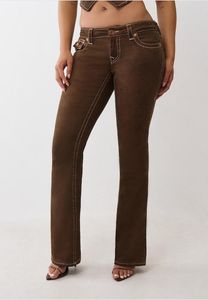 Jean stretch pour femme True Religion moderne en coton marron
