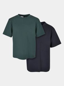 sporty Urban Classics unisex T-shirt, oversized, 180 g/m², cotton, blue/green