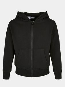 lässiger Urban Classics Unisex Hoodie Reißverschluss Rippbündchen 305 g/m² Schwarz