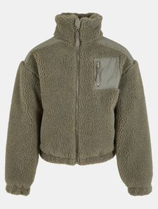 moderne Urban Classics Unisex Jacke Reißverschluss Fleece 330 g/m² Grün
