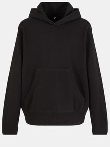 Comoda felpa con cappuccio unisex Urban Classics con polsini e cappuccio a coste, realizzata in cotone, nera