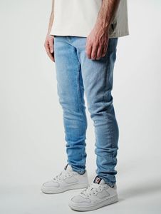 Jean homme confortable UNEFFECTED, coupe slim, bleu clair