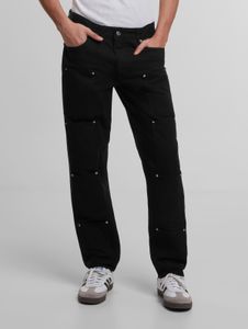 Pantalones vaqueros modernos de corte recto para hombre, modelo 2Y Premium, de algodón negro.