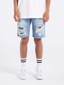Short d'été 2Y Premium pour homme, en coton bleu