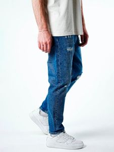 Jean décontracté 2Y Premium pour homme, coupe droite, en coton bleu