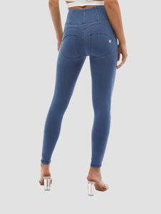 Pantalones vaqueros ajustados de algodón para mujer Casual Freddy, color azul.