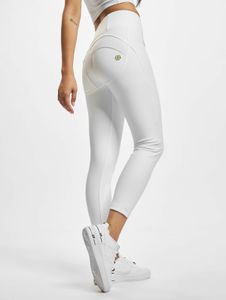 Pantalones elásticos casuales Freddy para mujer, color blanco.