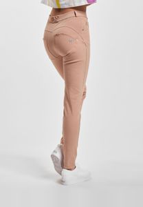 Pantalones vaqueros casuales Freddy para mujer, de algodón, color beige.