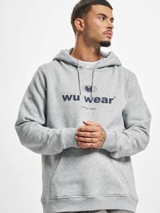 moderner Wu-Tang Herren Hoodie Kordelzug Rippstrick 300 g/m² mit Baumwolle Grau