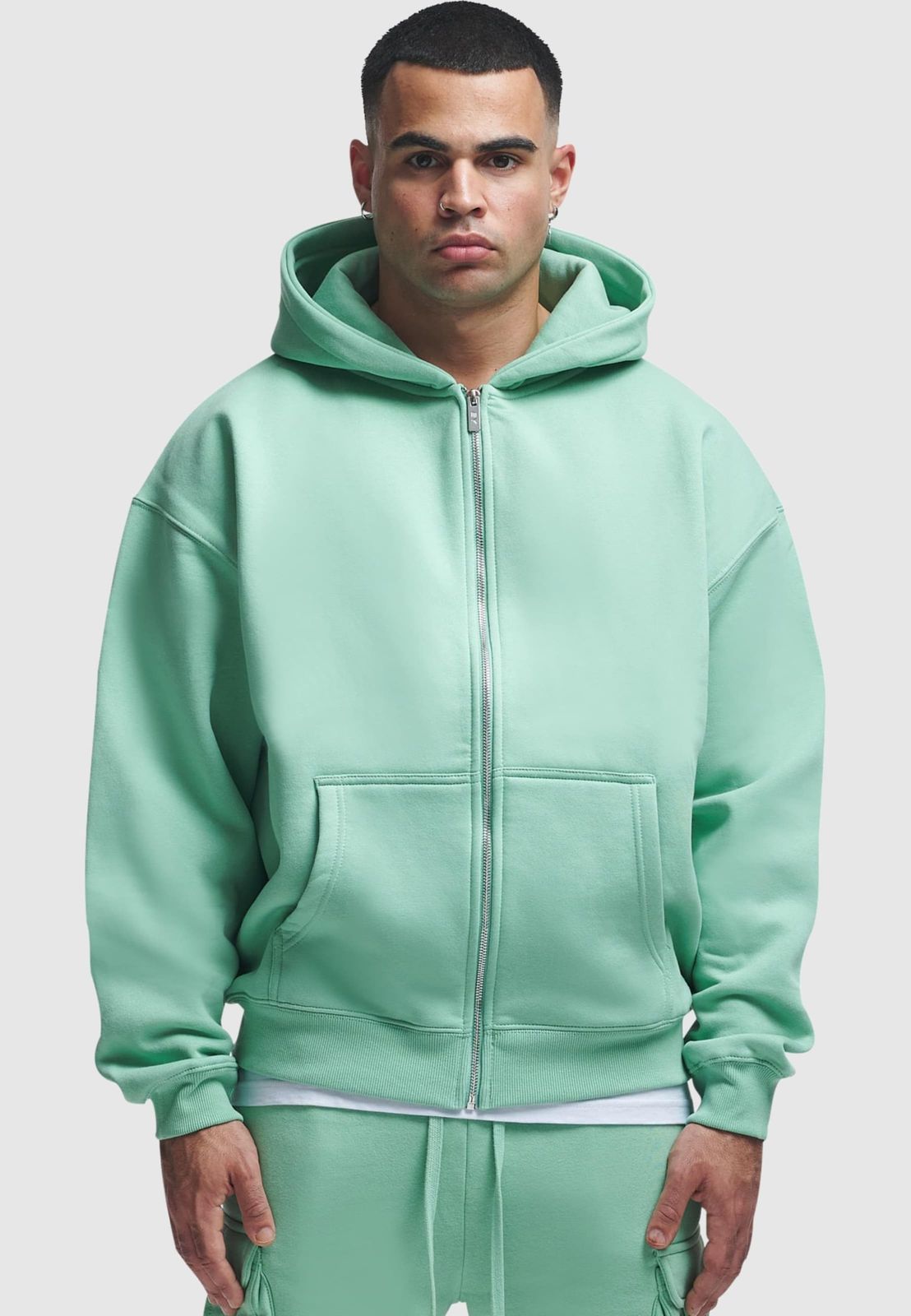 2Y Studios Herren Hoodie mit Reißverschluss und Kapuze