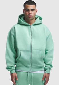 weicher 2Y Studios Herren Hoodie Reißverschluss Kapuze 750 g/m² mit Baumwolle Mint-Grün
