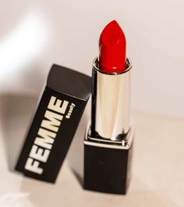Visionary FEMINIVES Satin Lipstick in a Vibrant Red Makeup Cosmetic Product Cruelty-Free 3.5g Black/Red