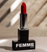 Visionärer FEMINIVES Femme Beauty Satin-Lippenstift mit kräftigem Rot Make-up Kosmetik-Produkt Schminke Tierversuchsfrei 3,5gr Schwarz/Rot