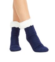 2 paia di calze calde da casa per bambini, calze invernali calde, antiscivolo con fodera in peluche 921382 Blu/Viola
