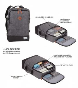 Zaino da cabina Bestway Cabin Pro 54 cm con scomparto per laptop da 15" e capacità 50L 7744535 Grigio