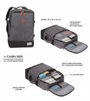 Zaino da cabina Bestway Cabin Pro 54 cm con scomparto per laptop da 15" e capacità 50L 7744535 Grigio