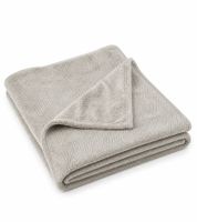 Couverture douillette certifiée Oeko-Tex Standard 100, en microfibre gris clair (environ 150 x 200 cm)
