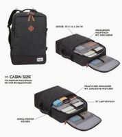 Worldpack Bestway Cabin Pro Daypack 54 cm Handgepäck-Rucksack mit 15" Laptopfach 50L 8837833 Dunkelgrau/Schwarz