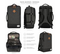 Worldpack Bestway Cabin Pro Daypack 54 cm Handgepäck-Rucksack mit 15" Laptopfach 50L 8837833 Dunkelgrau/Schwarz