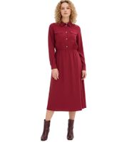 Women's Midi Dress with Shirt Collar, Evening Dress 907553 Red