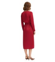 feminines Damen Midi-Kleid aus glänzendem Satin Ausgeh-Kleid 957586 Rot
