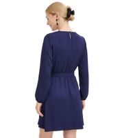 ausgestelltes Damen Mini-Kleid mit Raffungen und Gürtel nachhaltiges Business-Kleid 935854 Dunkelblau