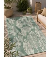 Moderner Outdoor-Teppich in verschiedenen Designs Garten-Teppich Dekoteppich ca.90 x 150cm in Weiß/Schwarz, Blau/Weiß, Grün/Weiß, Weiß/Grau oder Grau/Weiß