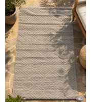 Moderner Outdoor-Teppich in verschiedenen Designs Garten-Teppich Dekoteppich ca.90 x 150cm in Weiß/Schwarz, Blau/Weiß, Grün/Weiß, Weiß/Grau oder Grau/Weiß