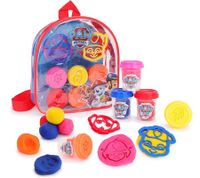 nickelodeon PAW PATROL Knet-Rucksack Set für Kinder 5 Knetmassen, 4 Ausstecher und Rucksack 9568639 Klar/Bunt