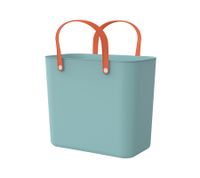 Borsa multiuso sostenibile Rotho ALBULA 25L in plastica riciclata proveniente dagli oceani, ideale per la spesa e come cestino portaoggetti (codice 7670987, azzurro/arancione)