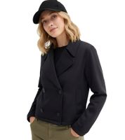  extravagante Damen Übergangs-Jacke mit abnehmbarem Kapuzen-Einsatz 969863 Schwarz/Grau