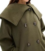 pflegeleichter Damen Mantel in Wolloptik Oversized Übergangs-Jacke 952474 Grün