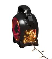 Guirlande lumineuse d'extérieur Konstsmide, sur enrouleur de câble, 7 mètres, 100 LED, Ambre, étanche IP44, Noir/Rouge