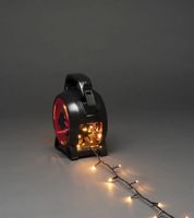 Guirlande lumineuse d'extérieur Konstsmide, sur enrouleur de câble, 7 mètres, 100 LED, Ambre, étanche IP44, Noir/Rouge