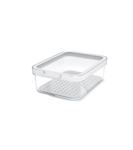 Rotho CAUMA Organizer per frigorifero, contenitore impilabile per alimenti da 1,2 litri con coperchio, codice 7624952, trasparente/bianco