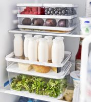 Rotho CAUMA Organizer per frigorifero, contenitore impilabile per alimenti da 1,2 litri con coperchio, codice 7624952, trasparente/bianco