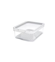 Rotho CAUMA Organizer per frigorifero, contenitore impilabile per alimenti da 1,2 litri con coperchio, codice 7624952, trasparente/bianco